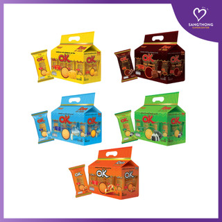[แพ็ก12] ขนมปังอบกรอบ OK Thin Biscuit (โอเคทิน บิสกิต) 25 กรัม 12 ซอง