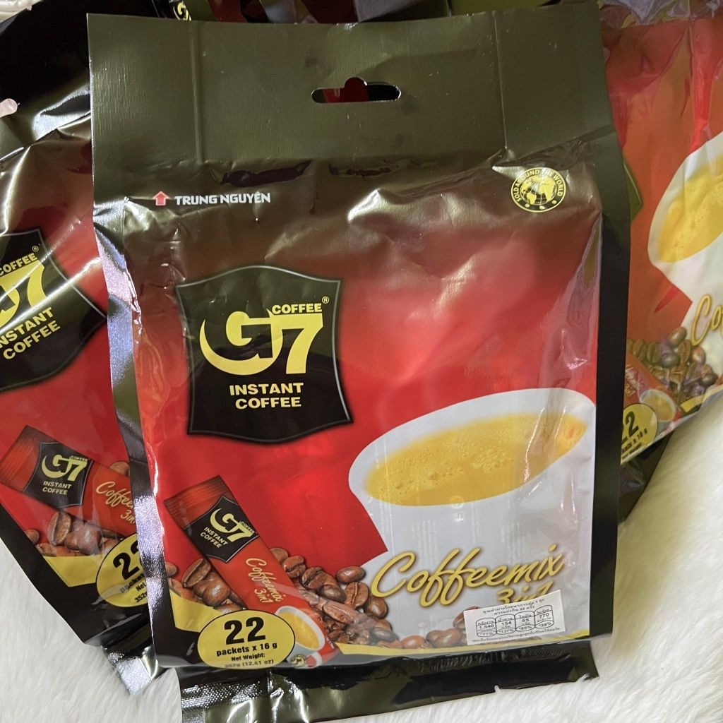 10 ห่อ กาแฟ จีเจ็ด เวียดนาม Vietnam G7 3 in1 coffee original red 22ซอง คอกาแฟแท้ หอมมาก อร่อย แท้
