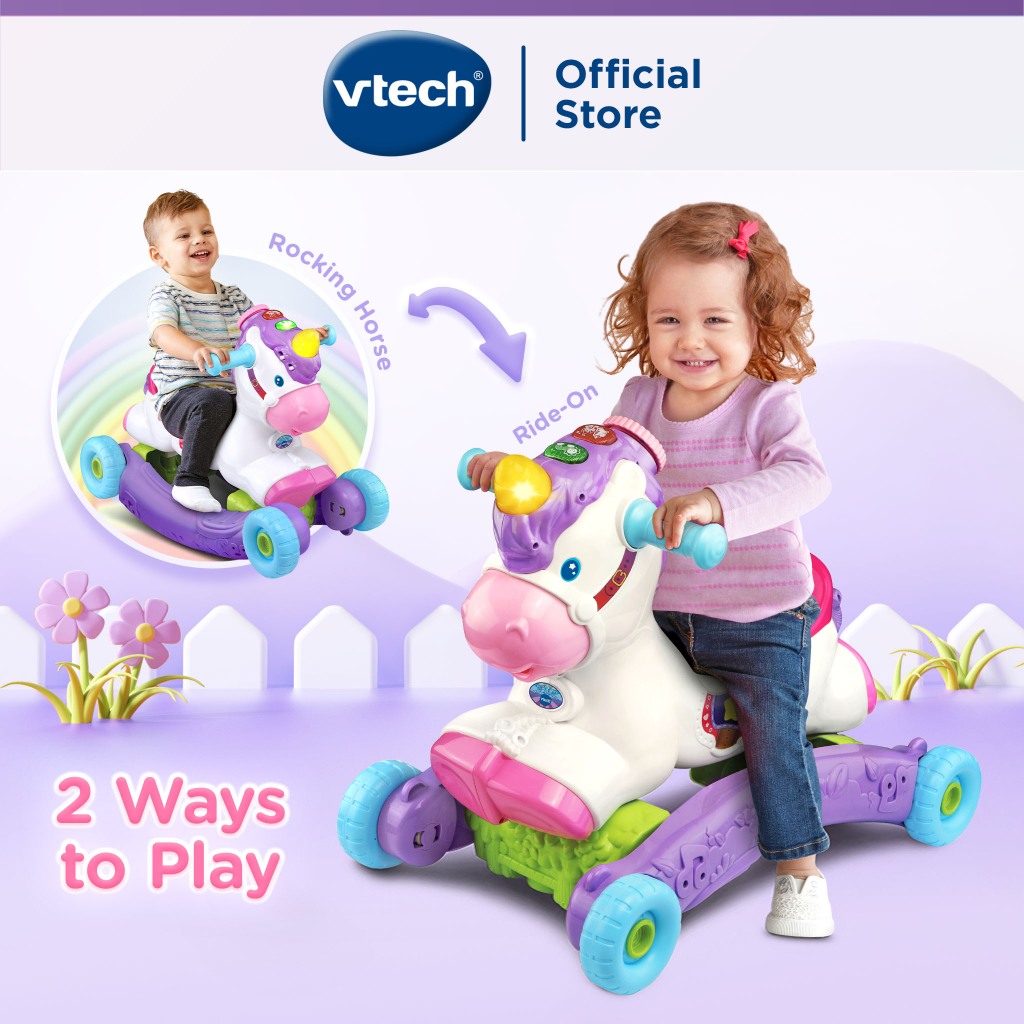 VTech ม้าชิงช้าสะบัด 2-in-1 ขี่ได้ ของเล่นเพลง แสง เรียนรู้ ยูนิคอร์น 80-192300 Unicorn horse - รูปที่ 2
