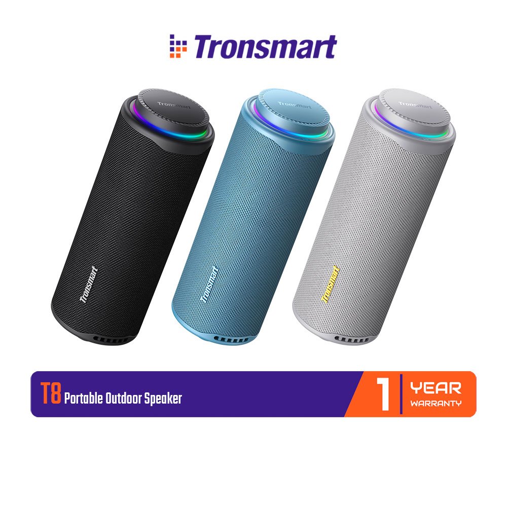 Tronsmart T8 Portable Outdoor Speaker ลำโพงไร้สายแบบพกพา 40 วัตต์ เสียงเซอร์ราวด์ 360° กันน้ำ IPX7