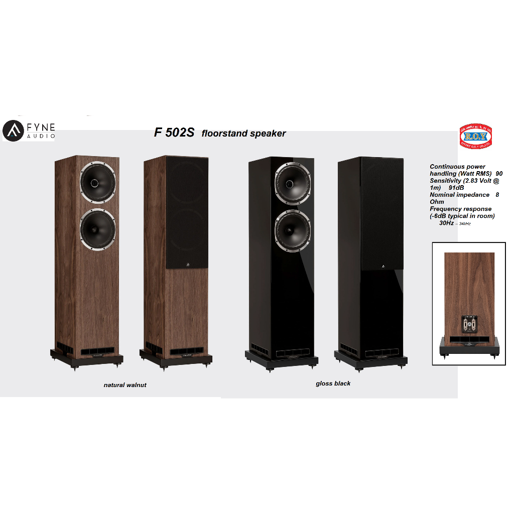 FYNE AUDIO F502S  FLOORSTAND SPEAKER