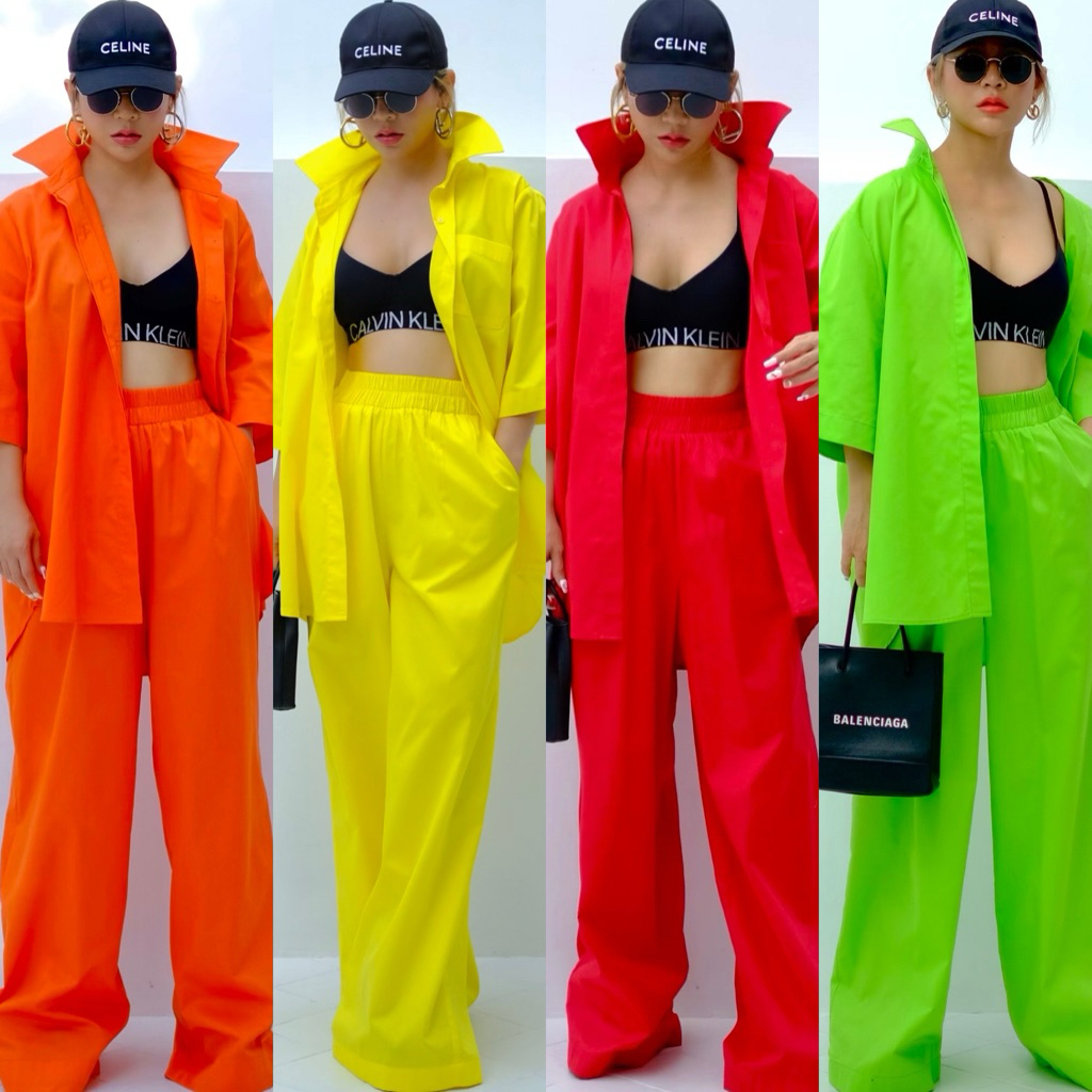 Bright by Aruna:เชิ้ตแขนสั้นโอเวอร์ไซร์50“ยาว28“