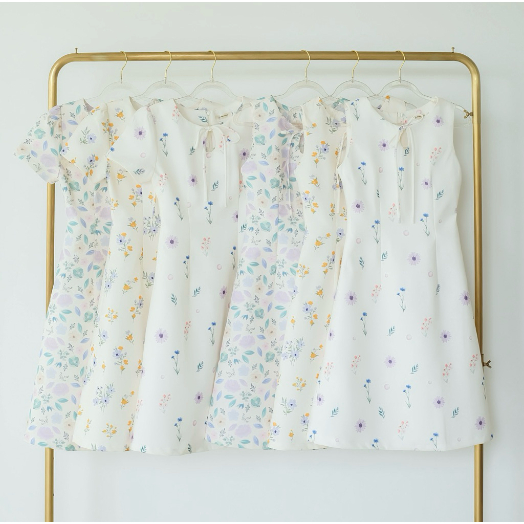 🫧💜New เดรสคอกลมทรงเอเข้ารูป คอหยดน้ำ**ผ้าซาตินซาร่า**ไซส์รูปที่2