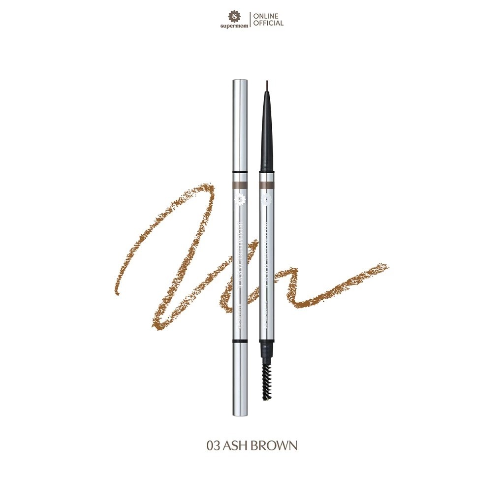 SUPERMOM รุ่นใหม่มีรีฟิล  2IN1 SLIM EYEBROW PENCIL ดินสอเขียนคิ้ว  1.0 mm ปริมาณ 0.03 กรัม - รูปที่ 5