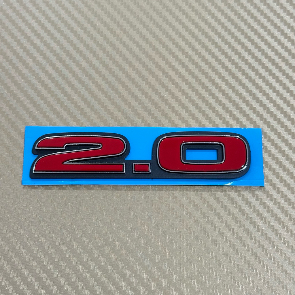 โลโก้* 2.0  แดงขอบดำ ขนาด* 2.3 x 10 cm ราคาต่อชิ้น