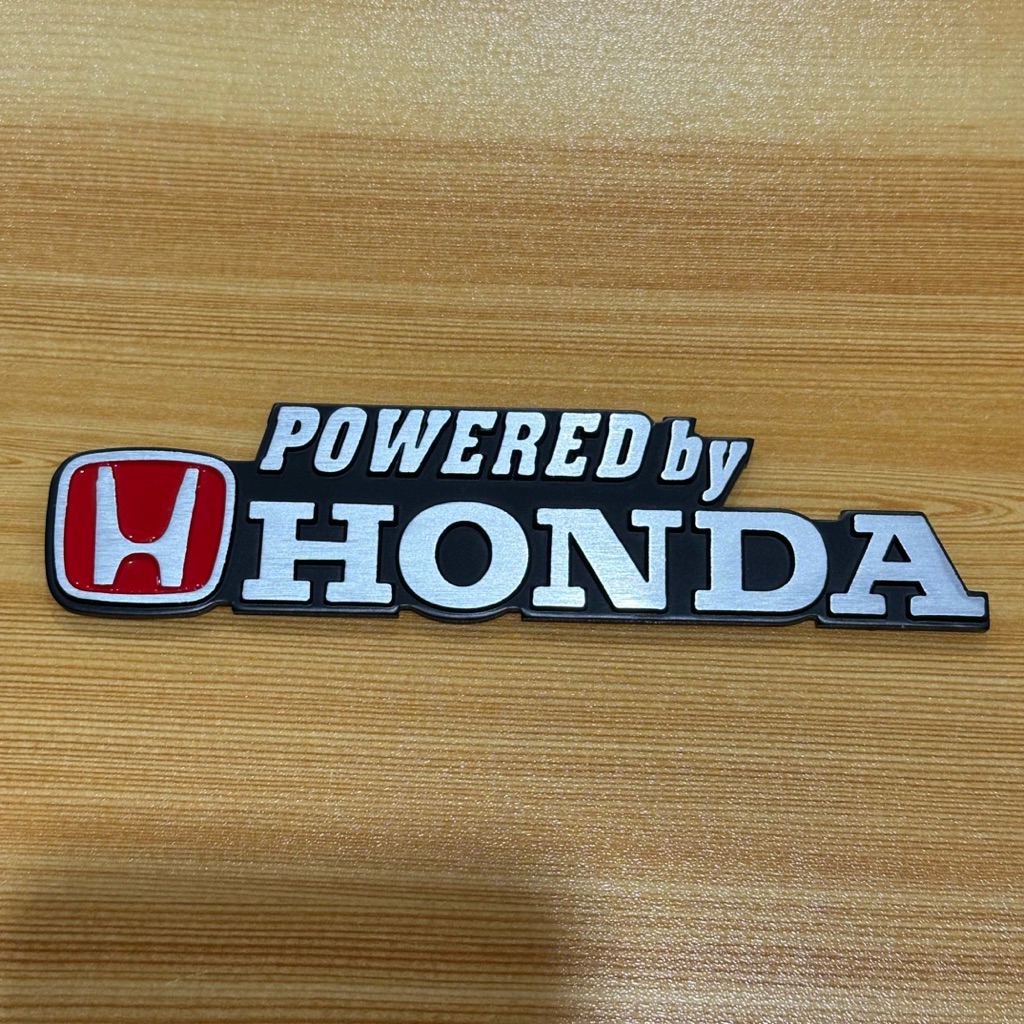 โลโก้ Honda สีเงินขอบดำ งานอลูมิเนียม ขนาด 4 x 16 cm ราคาต่อชิ้น ตกแต่งรถยนต์ เพื่อความสวยงาม