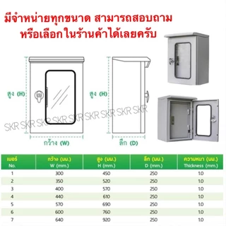 WIN ตู้เหล็กกันน้ำมีหลังคา ฝา 2 ชั้น ฝานอกกระจก NO. 1 2 3 4 5 6 7 ตู้ไซด์ ตู้สวิทช์บอร์ด ตู้คอนโทรล ขนาดเท่า KBSG IP55