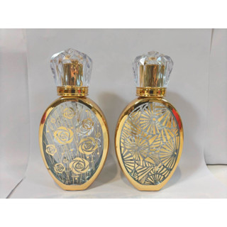 ขวดน้ำหอมขวดแก้ว เพ้นท์ลายทอง 50 มล