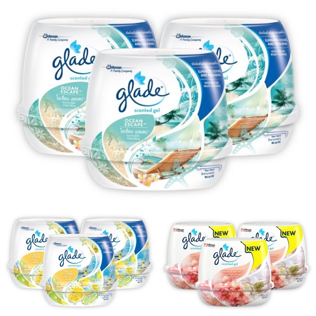 glade เกลดเซ็นท์เต็ดเจล เจลหอมปรับอากาศขนาด180ก.แพค3ชิ้น