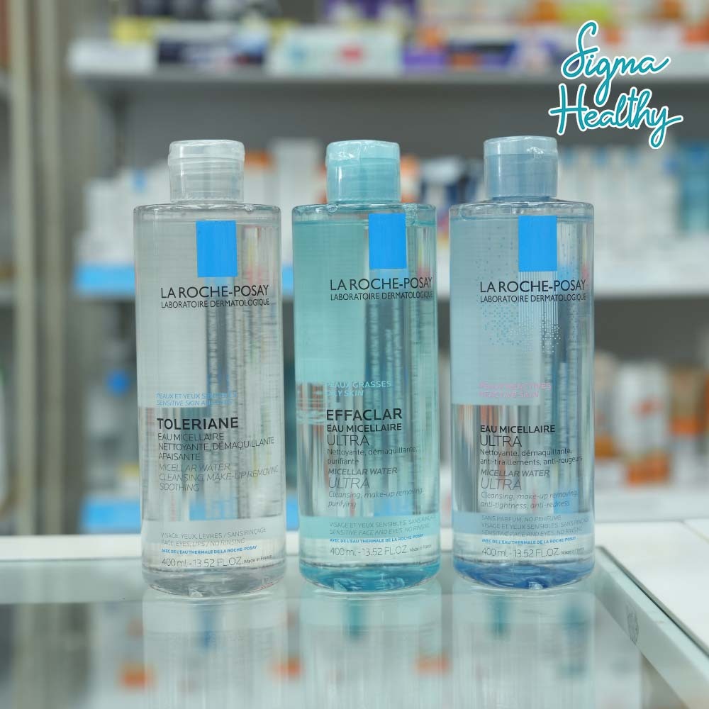 La Roche-Posay Micellar Water คลีนซิ่ง เช็ดเครื่องสำอางสำหรับผิวบอบบาง 400 ml มี 3 สูตร