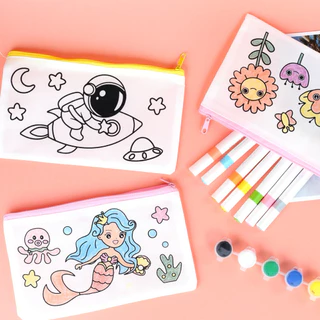 กระเป๋าดินสอระบายสี diy ถุงผ้าใส่ดินสอ กระเป๋าผ้าระบายสี diy ถุงผ้าระบายสี ถุงดินสอ ของเล่นงานประดิษฐ์ ระบายสีเด็ก
