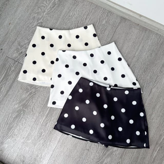 Cayla luv skirt กระโปรงเอวต่ำลายDoT มีซับกางเกง🖤พร้อมส่ง