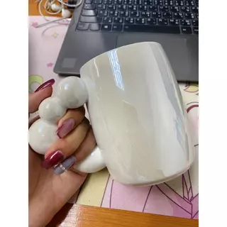 【พร้อมส่งในไทย】แก้วน้ำเซรามิ สีขาวมุก ins สำหรับร้านกาแฟถ่ายรูป สีสวย white cup