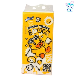 [เซท 2 ลัง] JAXX B.DUCK แจ๊กซ์ กระดาษทิชชู่เช็ดหน้าแขวน ห่อ1300แผ่น หนา4ชั้น