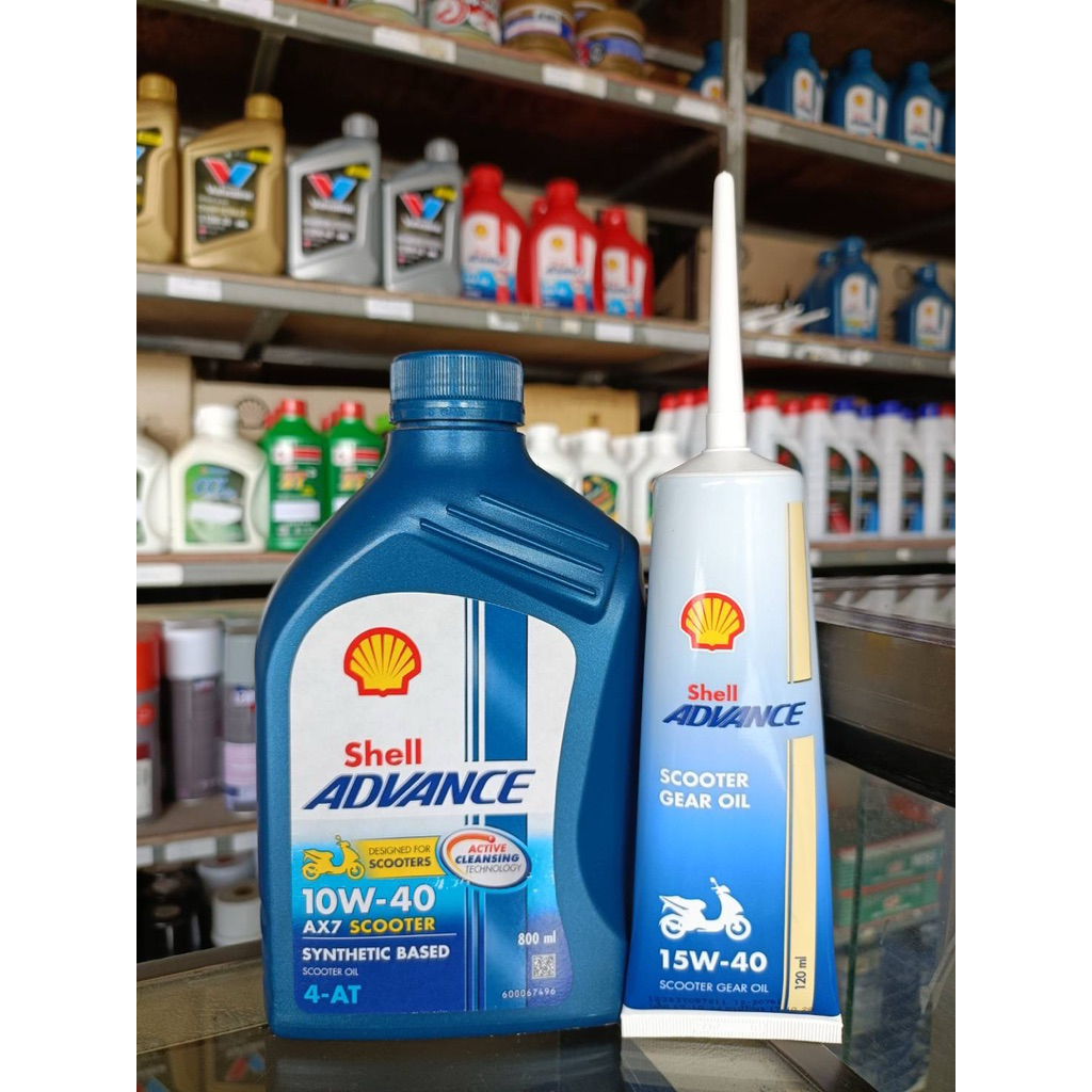 shell Advance 4-AT AX7 Scooter 10W-40 น้ำมันเครื่อง + น้ำมันเฟือง