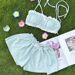 ส่งไวจากไทย ชุดว่ายน้ำแฟชั่น ชุดไปทะเล ทูพีช ชุดน่ารัก มีฟองน้ำ summer beach#0879