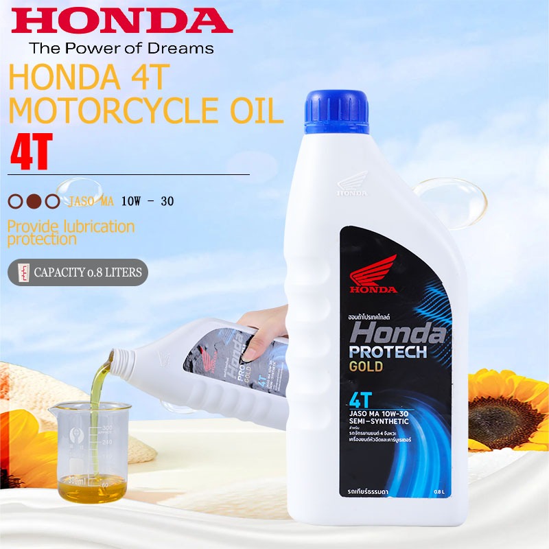 น้ำมันเครื่อง Honda หัวฉีด 10w30 0.8ลิตร 100% synthetic engine oil automatic engine protection techn