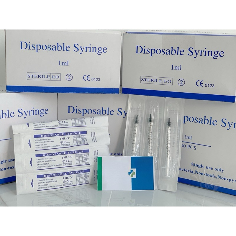 ❤จัดส่งทันที❤100ชิ้น/กล่อง Syringe without needle ไซริงค์ กระบอกฉีดยา (ไม่ติดเข็ม) 1 ml