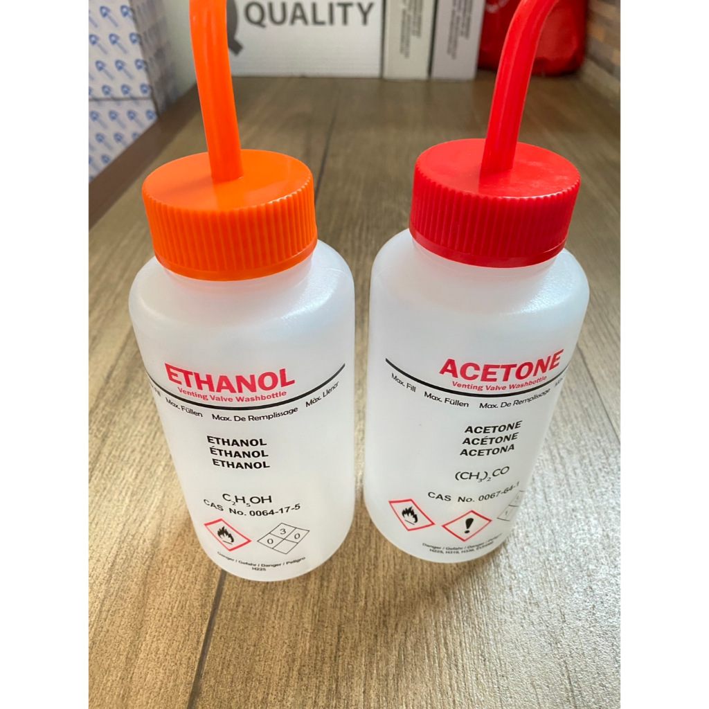 Wash Bottle Labelled -Ethanol,Acetone, Methanol ขวดฉีดน้ำกลั่น ขวดฉีดโซเว่นต์ ขนาด 500ml