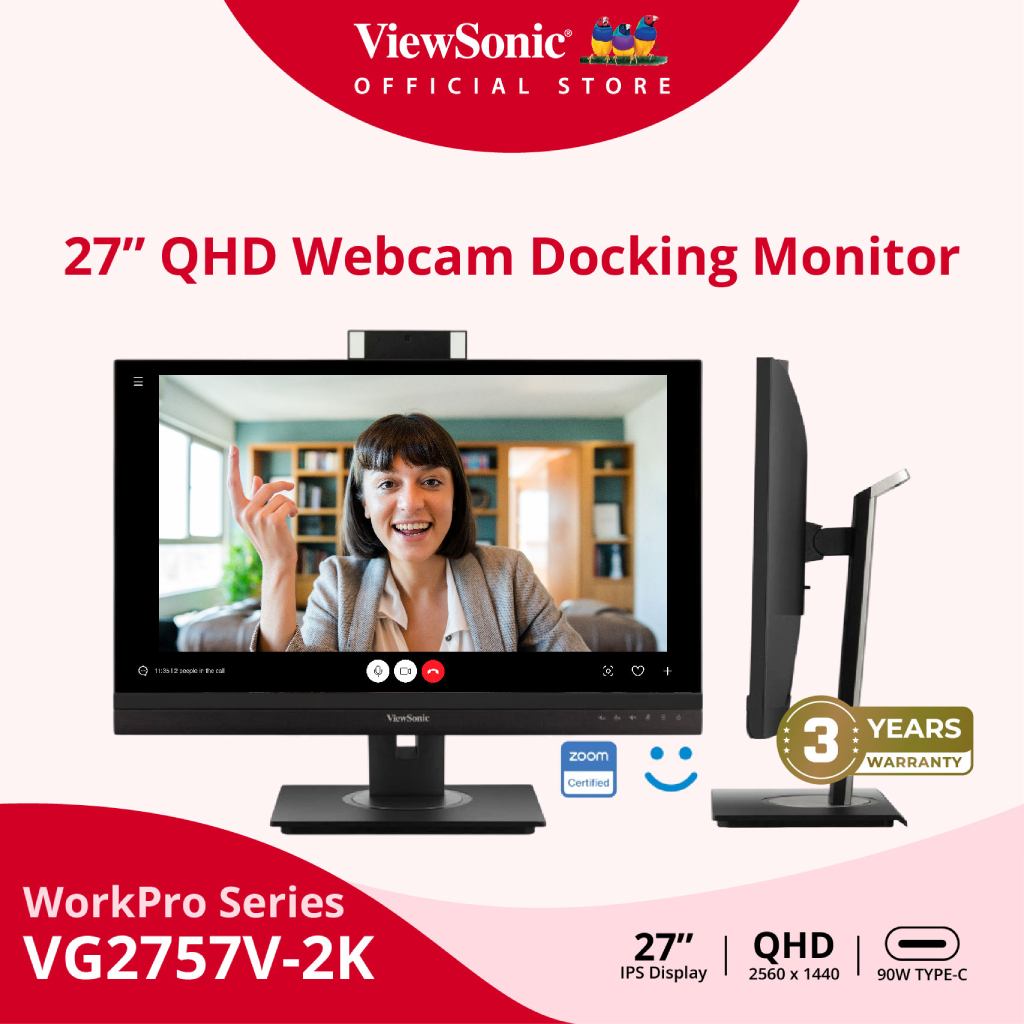 Viewsonic Monitor VG2757V 2K / 27” / IPS / QHD / 100 Hz /  5 ms  (จอมอนิเตอร์)