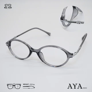 แว่นตาสายตายาวเลนส์โปรเกรสซีฟ รุ่น AYA '' อาญ่า " 98001 เลนส์มองใกล้ กลาง ไกล เลนส์ออกแดดเปลี่ยนสีเทาดำ