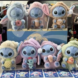 🔥ของแท้🔥กล่องจุ่ม กล่องจุ่มพวงกุญแจตุ๊กตา Miniso Stitch Eat Something Before Sleep ตุ๊กตาสุดน่ารักพวงกุญ