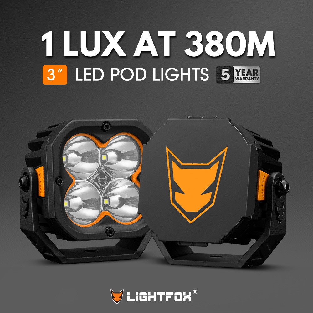 Lightfox Pair 3inch Cygnus-4 led pod light พร้อมสายไฟ