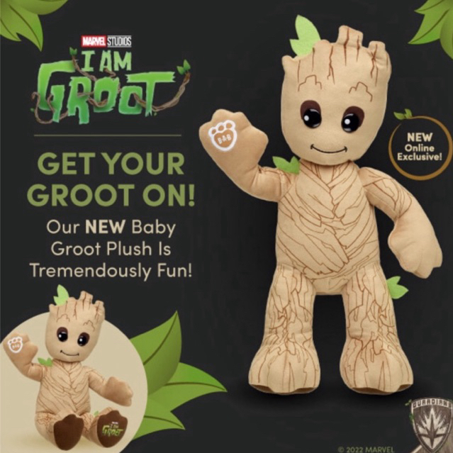 𝟮𝗻𝗱.(มือสอง) ตุ๊กตาบิ้วอะแบร์ ตุ๊กตา Groot I Am Groot Marvel ⭐️Build-A-Bear Workshop⭐️มือสองสภาพสะสม