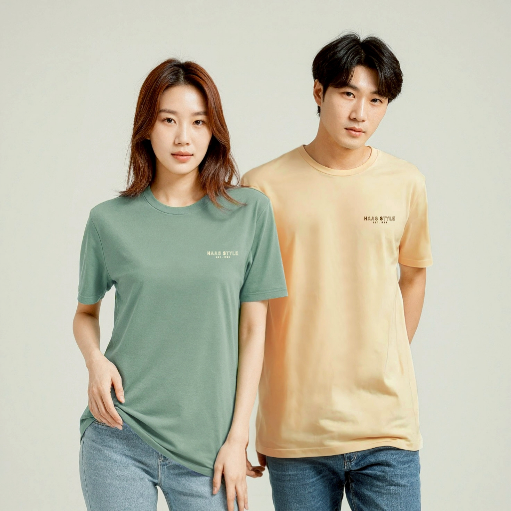 haas เสื้อยืดคอกลม NEW เนื้อนุ่ม ยับยาก Unisex ชาย - หญิง ลายสกรีน HAAS STYLE SBSK2749 - รูปที่ 2