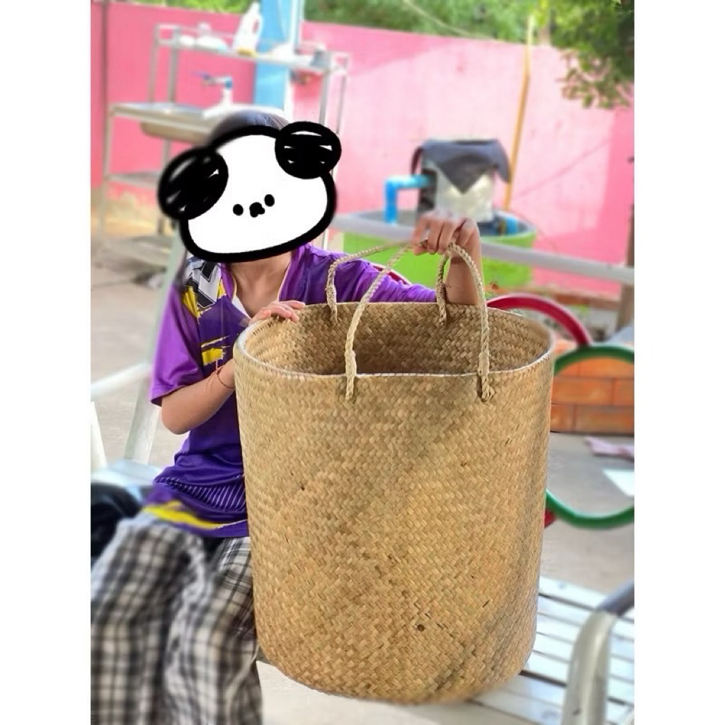 ถังกระจูดสานใช้ใส่เสื้อผ้า