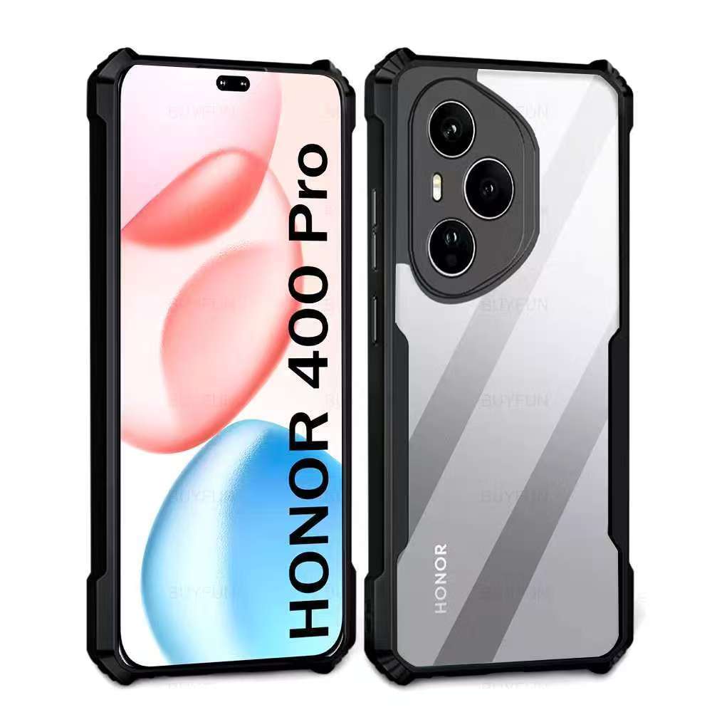 Honor 400/Honor 400 Pro/Honor 400 Lite 5Gตรงรุ่น(พร้อมส่งในไทย)เคสกันกระแทกขอบสีหลังใสHonor 400 5G/H