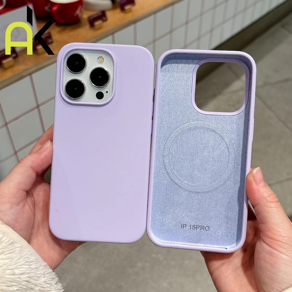 AK Matte Liquid Case สําหรับ IPhone 11 12 13 14 15 16 17 Pro Max เคสโทรศัพท์ชาร์จแม่เหล็กเหลว