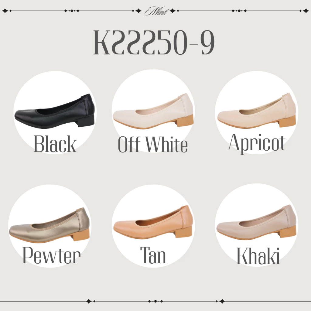 สินค้าพร้อมส่ง K22250-9 รองเท้ารักสุขภาพ หัวตัด สูง1นิ้ว