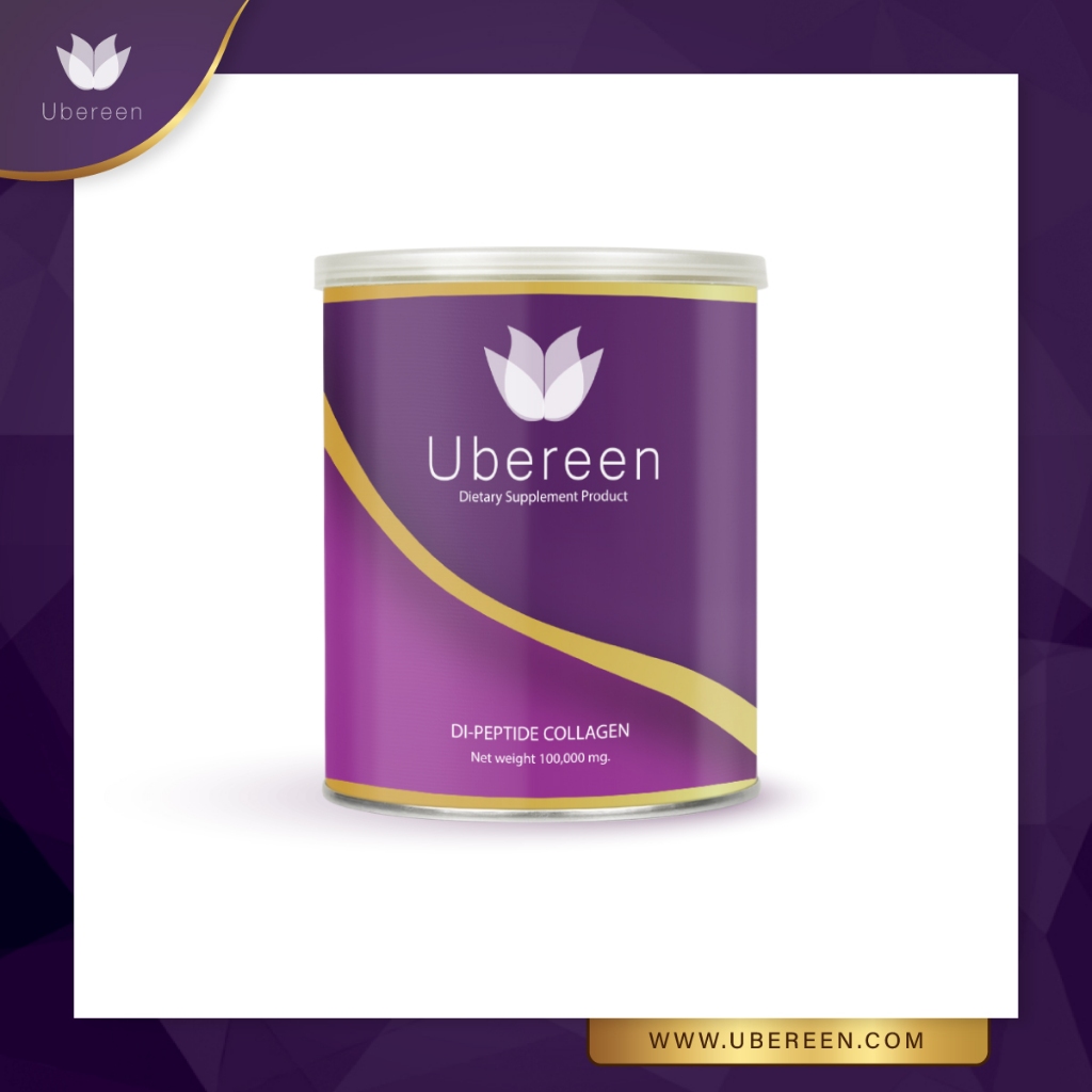 คอลลาเจน 1 กระปุก Ubereen Collagen Dipeptide+Peptide 100,000mg VitC Gluta Q10 ผิวใส ออร่า ลดสิว ข้อเ