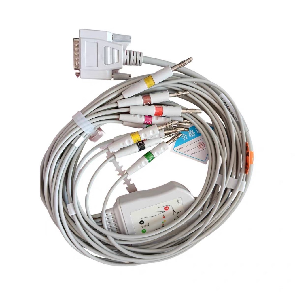 004 - สาย ekg 10 lead Nihon kohden onepiece compatible  IEC ECG 12lead