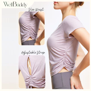WellBuddy เสื้อกีฬา เสื้ออกกำลังกายผู้หญิง เสื้อโยคะ เสื้อทับสปอร์ตบรา (Tammy Tie-Back Top)