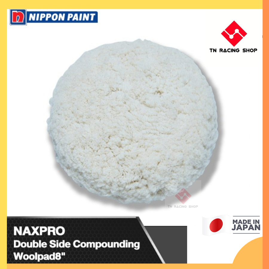 Naxpro Double Side Compounding Woolpad8 ขนแกะหยาบ สำหรับขัดรถยนต์ ฟรี Adapter