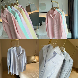 Seeingstudio | Lilia shirt เสื้อเชิ้ตแขนยาวลายริ้ว ทรง Oversized🪡