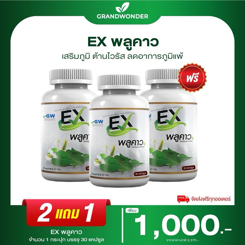 ส่งฟรี [ 2 แถม 1 ] AWL EX พลูคาว เสริมภูมิคุ้มกัน ต้านอนุมูลอิสระ ภูมิแพ้  ไอ เจ็บคอ ต้านเชื้อไวรัส