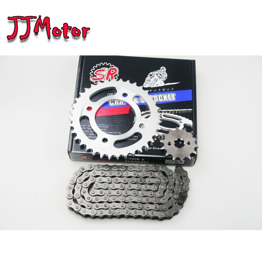 SR โซ่สเตอร์ 3ชิ้น โซ่+สเตอร์หน้า+หลังเดิม 428 สำหรับ WAVE100S ยูบ๊อกซ์  WAVE125  WAVE110I  WAVE25I  MSX125