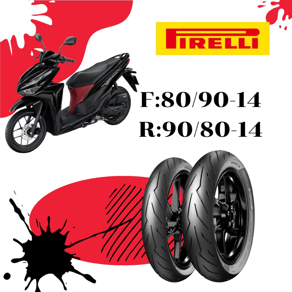 Pirelli Rosso sport สำหรับรถ click F 80/90-14,R 90/80-14