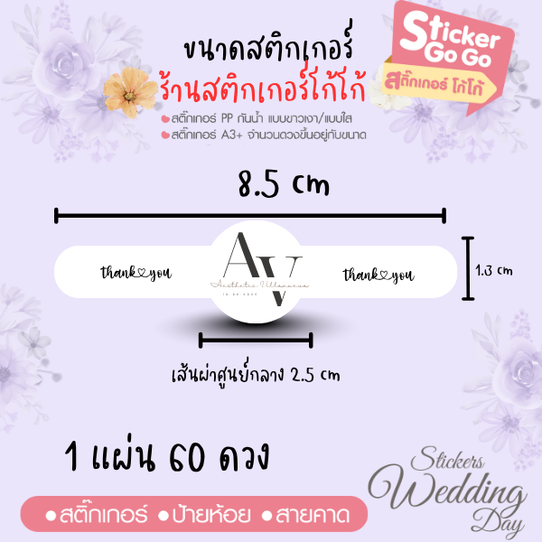 ร้านสติกเกอร์โก้ๆ สติกเกอร์ติดของชำร่วย ขวดน้ำผึ้ง 30 ml กันน้ำร้อยเปอร์เซ็น