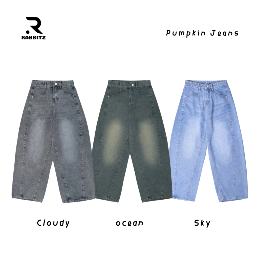 Pumpkin jeans กระบอกใหญ่ ช/ญ ใส่ได้**Size ต่างกัน รบกวนอ่านSizeเพิ่มเติมในรายละเอียด