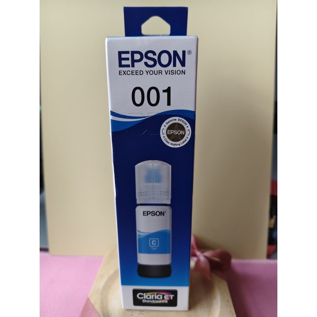 หมึกเติม EPSON 001 สีฟ้า(cyan) ของแท้