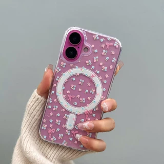 🔥มาใหม่ เคสใสชาร์จได้ ใสชาร์ได้ลายโบว์ เคสใสลายการ์ตูน for iPhone 11 12 13 14 15 16 Pro max 16plus 15plus 14plus