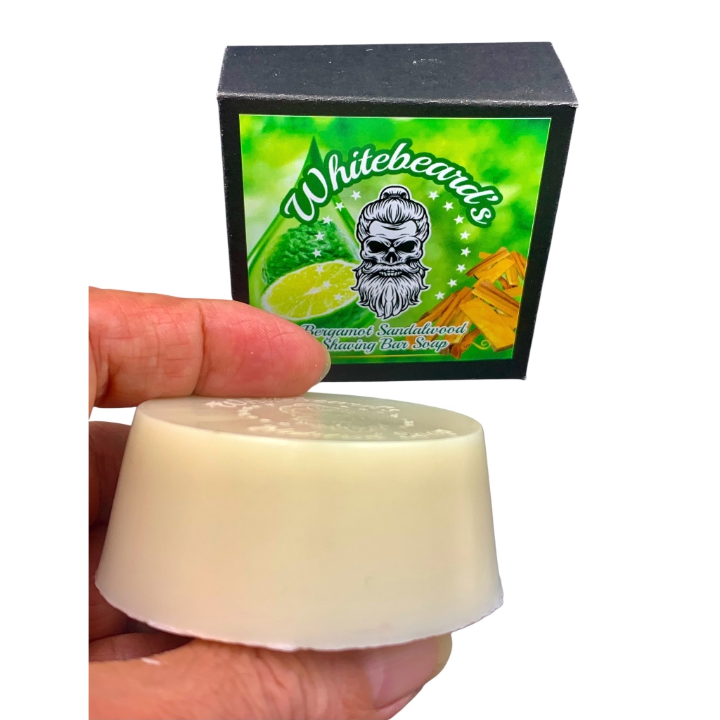 Whitebeard's Bergamot Sandalwood Premium Shaving Cream Soap Bar