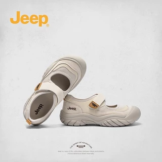 🇹🇭พร้อมส่ง🇹🇭JEEP รองเท้าแมรี่เจนผู้หญิง รุ่นใหม่ รองเท้าแฟชั่นฤดูร้อน หัวปิด ระบายอากาศ สายรัดเมจิกเทป