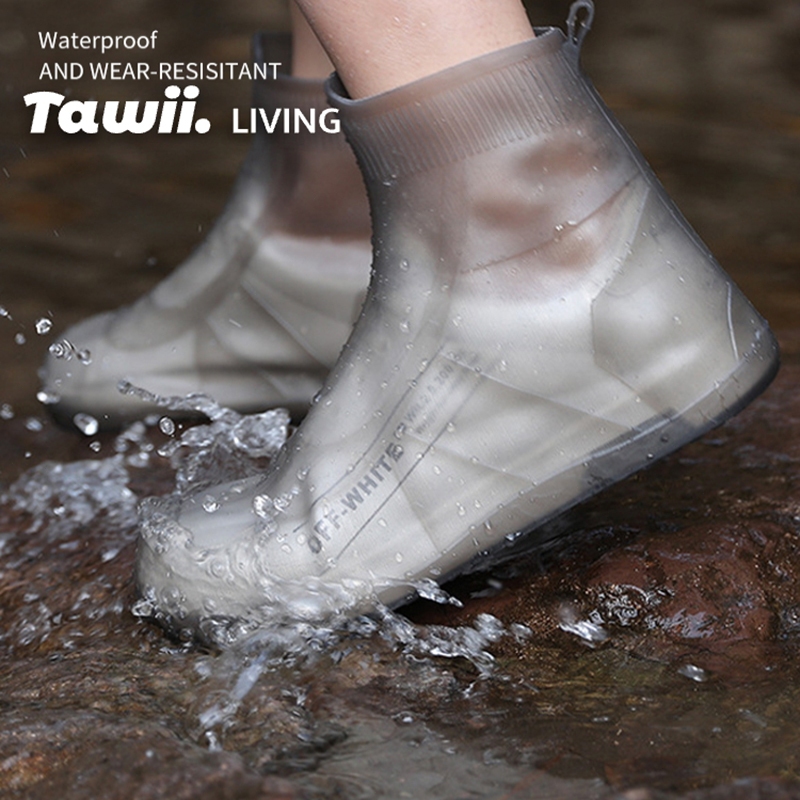 Tawii. ถุงคลุมเท้า ถุงหุ้มรองเท้า ถุงสวมรองเท้ากันน้ำ รองเท้าบูท กันฝน กันน้ำเข้า บูทกันน้ํา Unisex