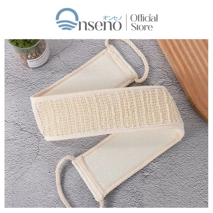 ONSENO ผู้ติดตามใหม่ลด10% เข็มขัดใยบวบขัดหลัง เชือกผ้าใยบวบสำหรับขัดผิวกาย ใยฝ้ายขัดหลัง ขจัดสิ่งสกปรก YB10