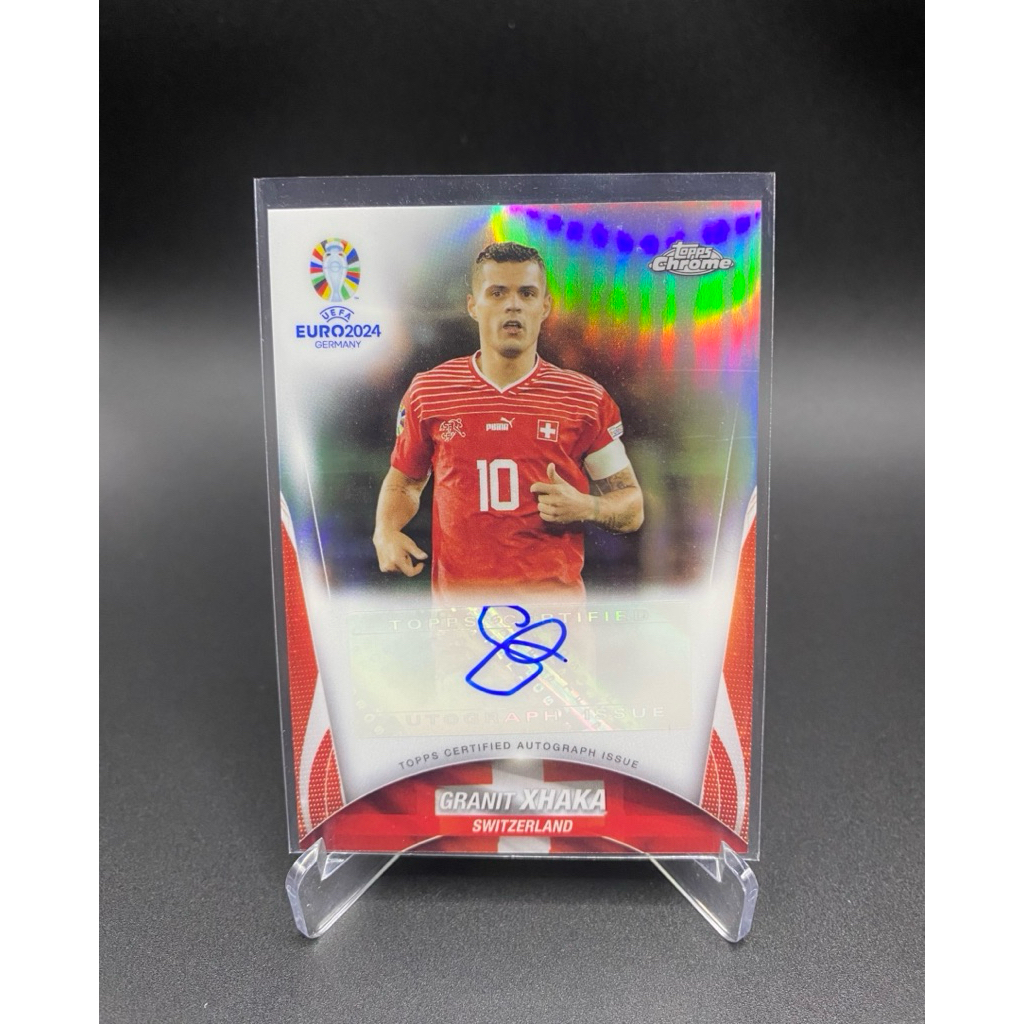 🇨🇭การ์ดฟุตบอล✍🏼ลายเซ็น GRANIT XHAKA SWITZERLAND 2024-25 Topps Chrome UEFA